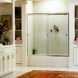 clear glass shower enclosure
