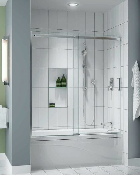 Apollo In-Line Tub slider, tub height shower door