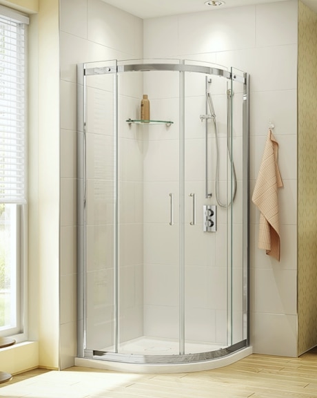 Apollo Round slider, shower height shower door