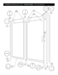horizon inline shower tub parts list pdf