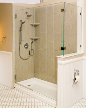 AG93 2 sided shower door with buttress wall