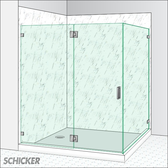 AG93PH 2 sided heavy glass shower door