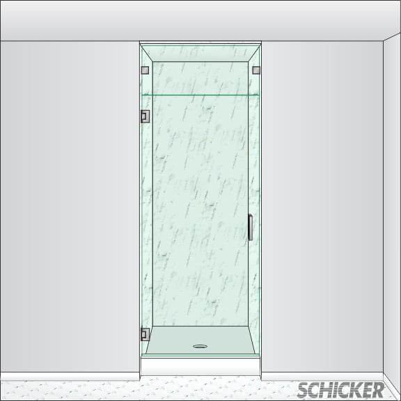 AGS90 single shower door for steam enclosures