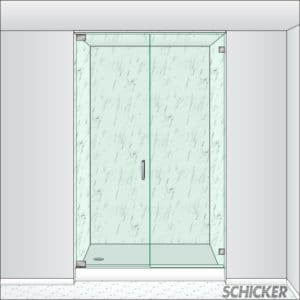 AGS91 in-line heavy glass shower