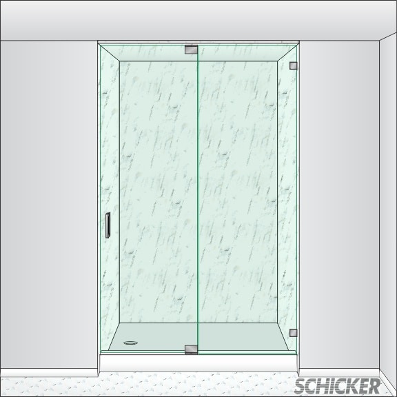 AGS91PH in-line heavy glass shower door