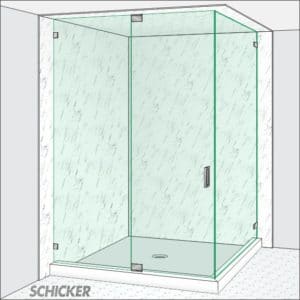 AGS93PH 2 sided heavy glass shower door