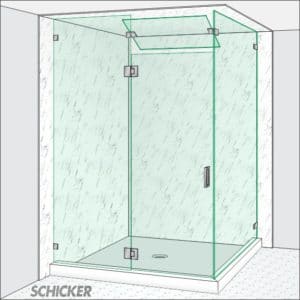 AGS93PH 2 sided shower door for steam