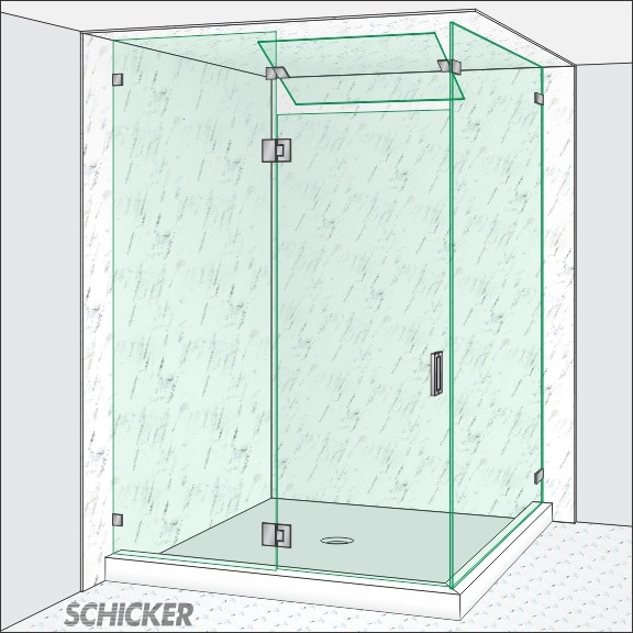 AGS93PH 2 sided shower door for steam
