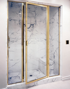 BF91PHX In-line Brass Frame Shower Enclosure