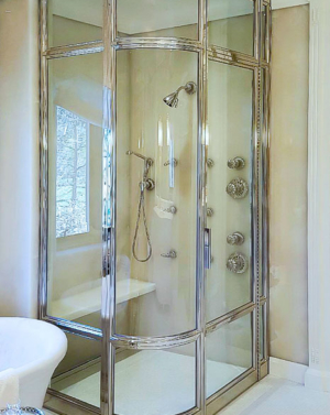 BFS93 Steam Brass Frame Shower Enclosure - Polished Nickel