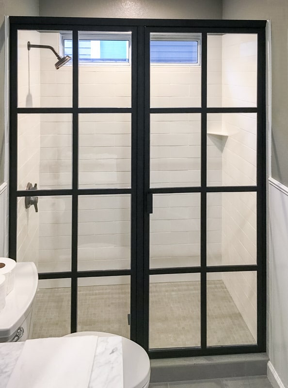 BF91 In-line Framed Gridded Shower Enclosure