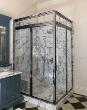 BF93PHX 2-Sided Brass Frame Shower Enclosure - Polished Chrome