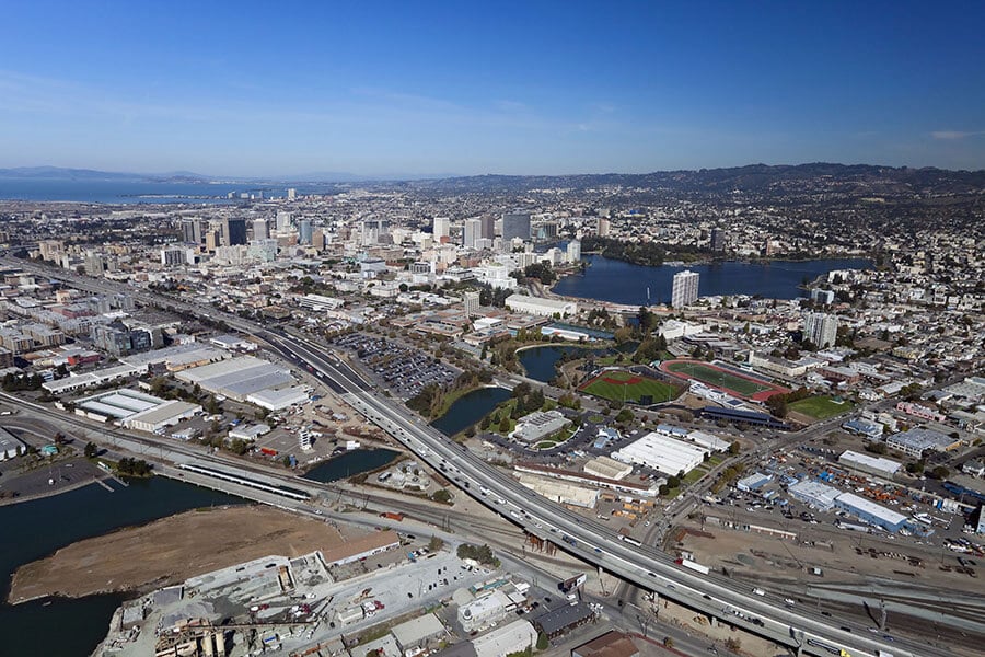 City of Oakland, CA city of oakland ca aerial view