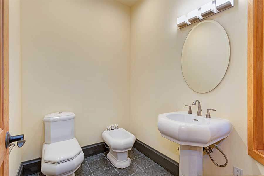 European Style Bathroom with Pedestal Sink and Bidet european style bathroom with pedestal sink and bidet