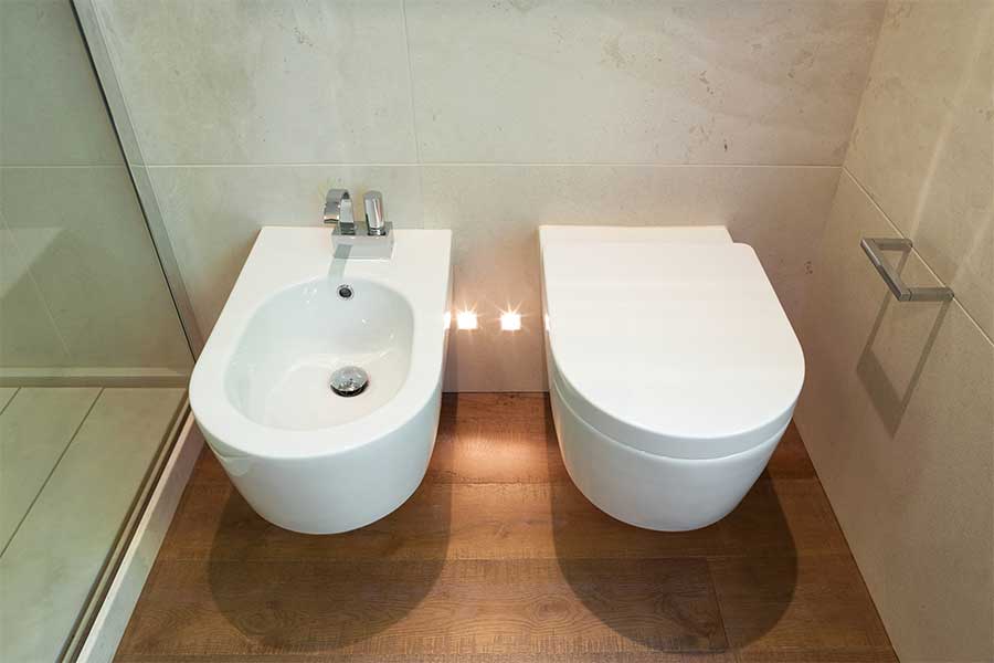 european style toilet and bidet