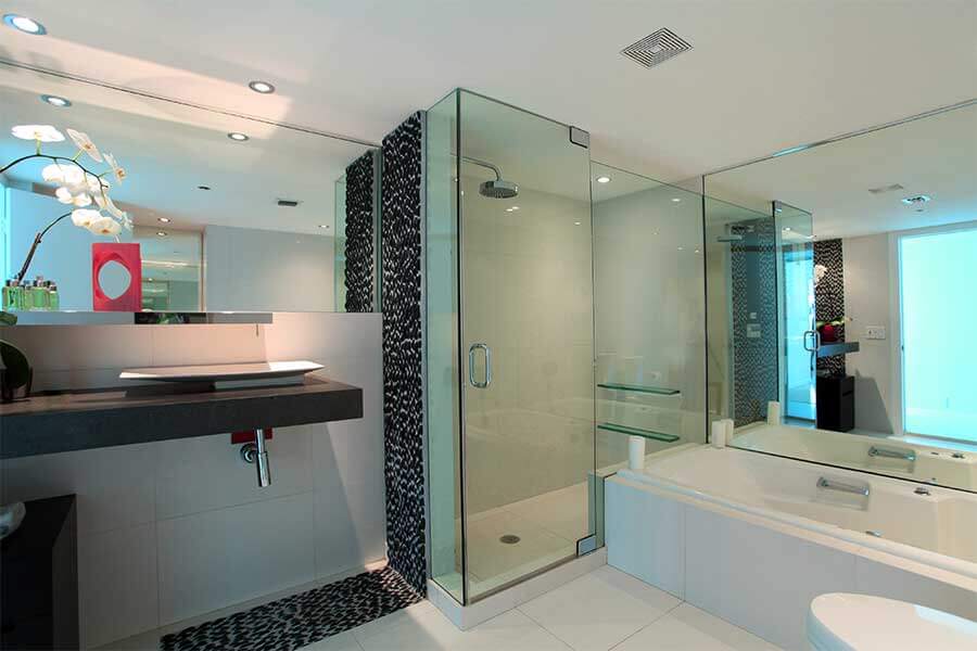 pleasanton contemporary clear glass shower doors