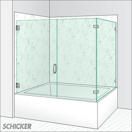 2-sided tub shower door