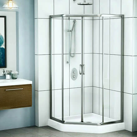 neo-angle corner shower door