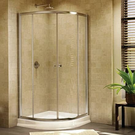round corner shower door