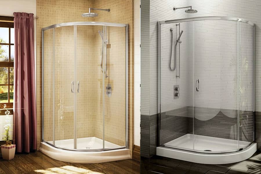 semi-oval quadrant shower doors