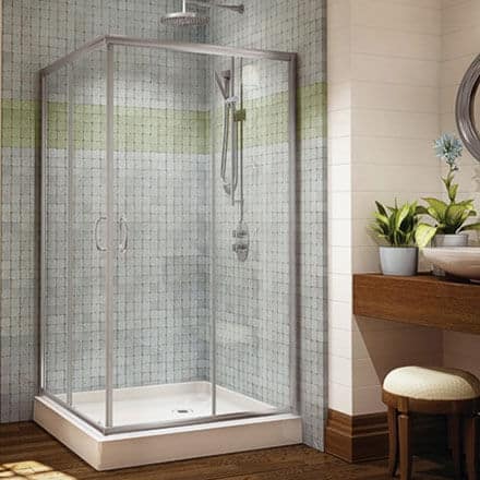 square corner shower doors