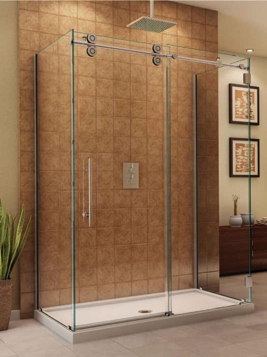 Fleurco Frameless Enclosure with Sliding Trackless Shower Door