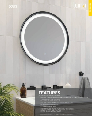 fleurco luna lighted mirror solis