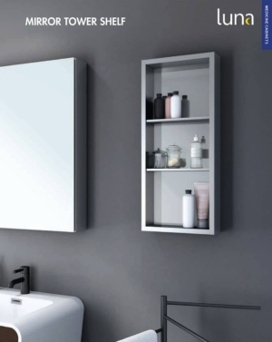 fleurco luna medicine cabinet mirror tower shelf