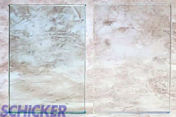 schicker 5 types regular vs low iron glass