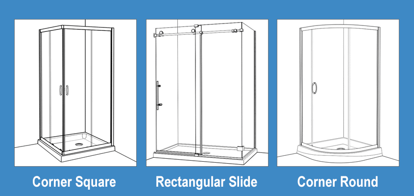 Shower Door Shapes shower door shapes corner square rectangular corner round