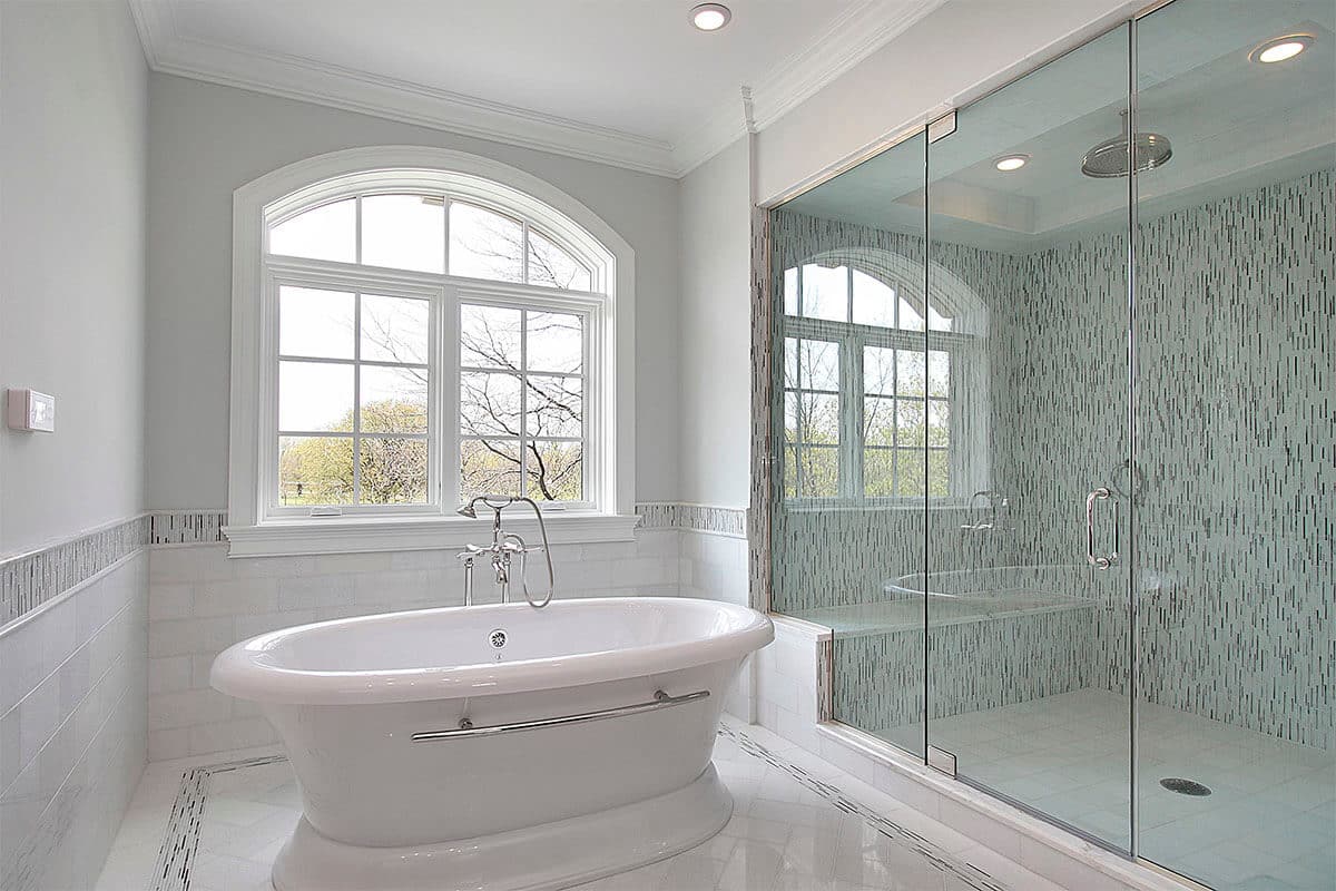 sleek and stylish shower door for minimalist bathroom