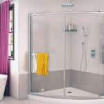 modern bathroom curved shower door accessories