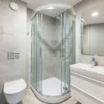 luxury shower enclosure in small modern bathroom